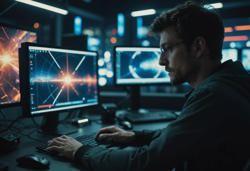 Человек смотрит на экран