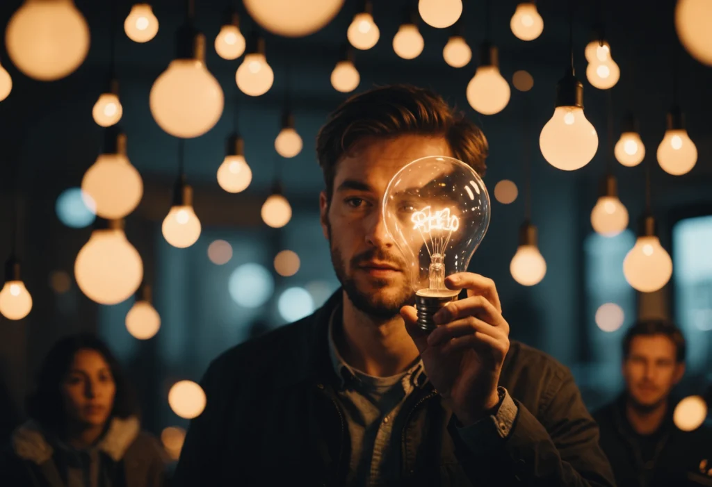 Человек думает, слова