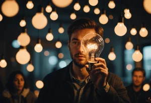 Человек думает, слова