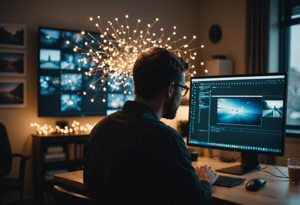 Человек смотрит на экран