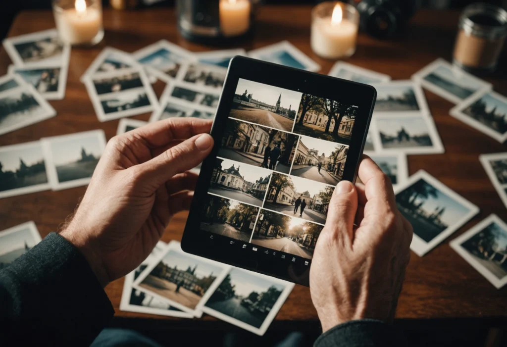 Человек вспоминает старые фото