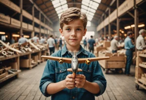 Мальчик с деревянным самолетиком